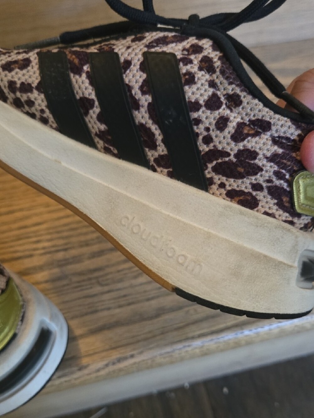 adidas Kids Leopard Print Sneakers - Black & Brown, 11, GUC - Picture 7 of 8